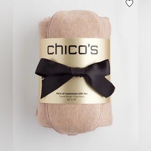 Chicos Travel Wrap Scarf and Eye Mask in Tan